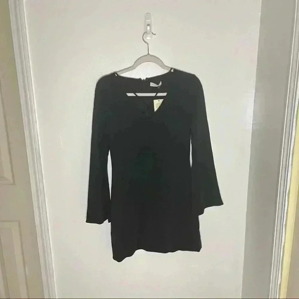 NWT Ramy Brook June Bell Sleeve Black Cocktail Dress